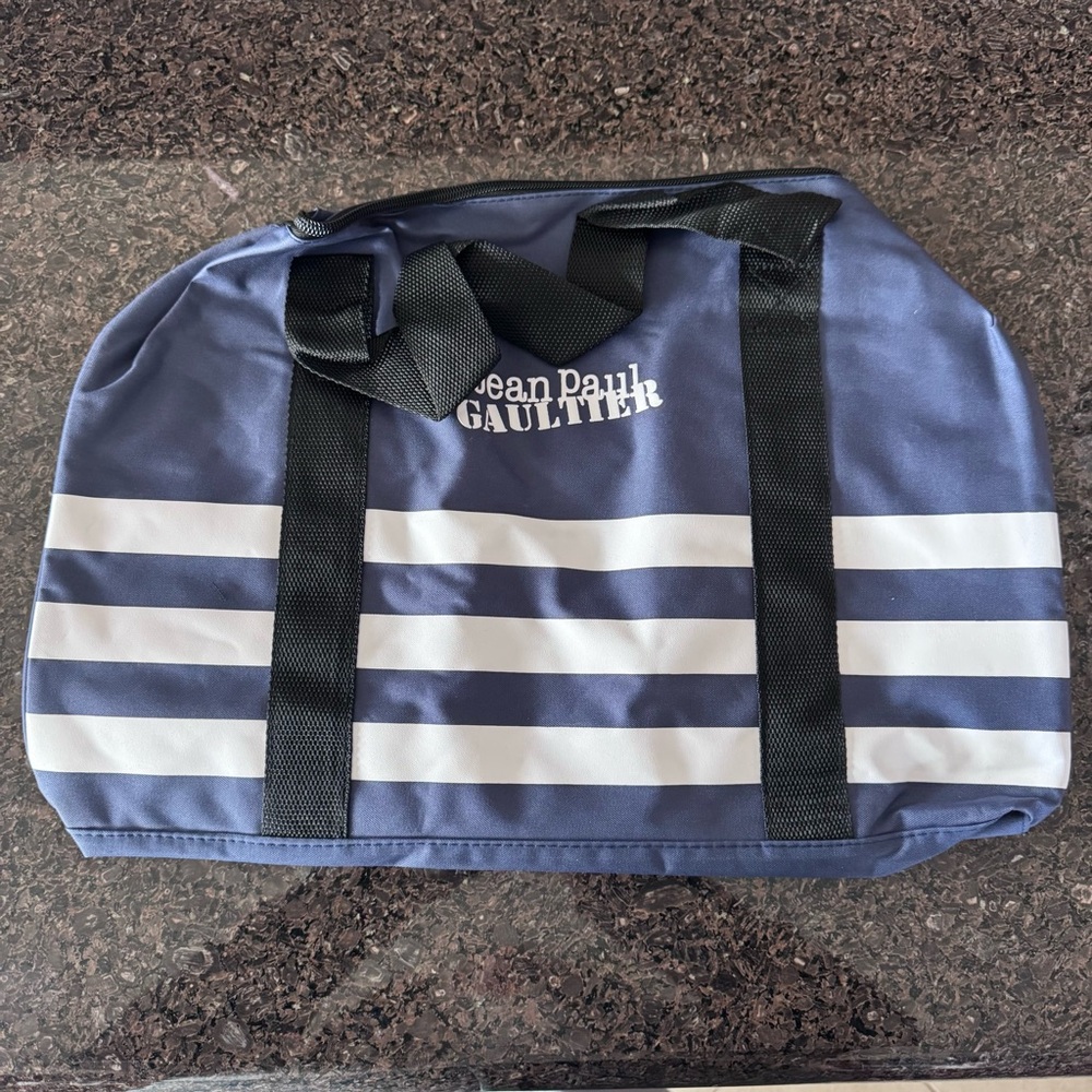 Jean Paul Gaultier Blue and White Striped Bag